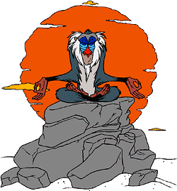 De leeuwenkoning Disney plaatjes Rafiki Op Rots Mediteren Leeuwenkoning
