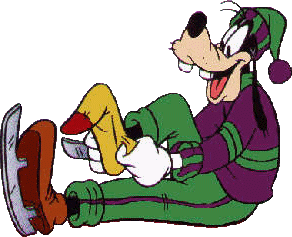 Disney plaatjes Disney kerst Goofy Die Zijn Schaatsen Aantrekt