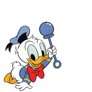 Donald duck Disney plaatjes Baby Donald Met Rammelaar
