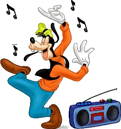 Goofy Disney plaatjes Swingende Dansende Goofy Muziek Radio