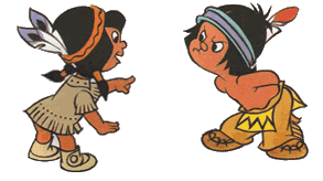 Hiawatha Disney plaatjes Kinder Indianen Hiawatha