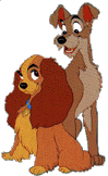 Disney plaatjes Lady en de vagenbond 