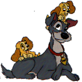 Disney plaatjes Lady en de vagenbond 