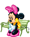 Disney plaatjes Mickey en minnie mouse Minnie Sip Op Bankje