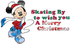 Disney plaatjes Mickey en minnie mouse Mickey Met De Tekst Skating By To Wish You A Merry Christmas