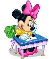 Disney plaatjes Mickey en minnie mouse Minnie Aan Schooltafel