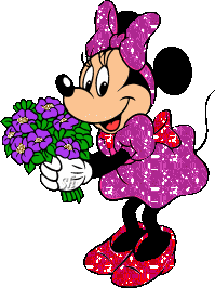 Disney plaatjes Mickey en minnie mouse Mini Mouse Bloemen Boeket Glitter