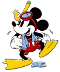 Disney plaatjes Mickey en minnie mouse Duiken Zwemmen Snorkelen