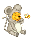 Winnie de pooh Disney plaatjes Winnie Pooh Verkleed Als Muis Met Vlinder Kawaii
