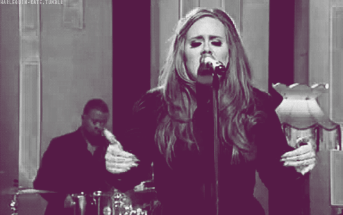 Dansen Artiesten adele Gifs zwart en wit singingd 