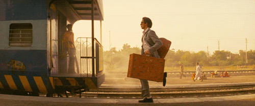 Film Trein Gifs Filmsterren Adrien brody lopend Wes Anderson Beperkte Darjeeling 