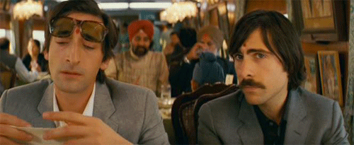 Gifs Filmsterren Adrien brody Wes Anderson Beperkte Darjeeling jason Shwartzman 