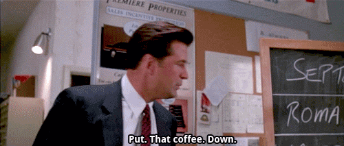 Film Koffie Gifs Filmsterren Alec baldwin klassiek Glengarry Glen Ross closers 