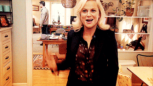 Amy Poehler GIF. Dansen Tv Gifs Filmsterren Amy poehler Ge Opgewonden Gelukkig Nbc Parks and recreation Leslie knope 