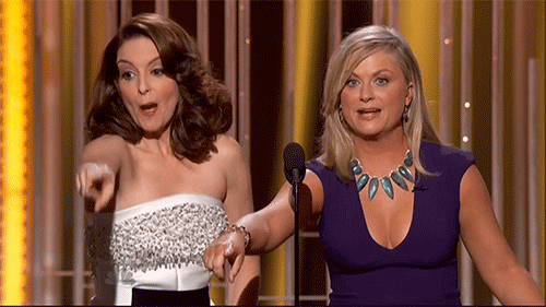 Tina Fey GIF. Gifs Filmsterren Amy poehler Tina fey Glimlachen Golvend Foto bomb 