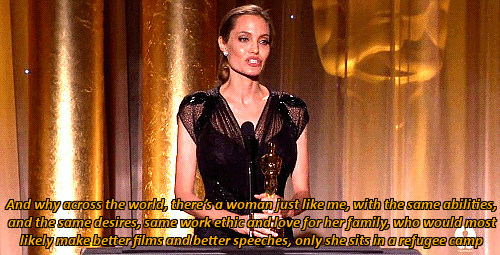 Vrouwen Angelina jolie Gifs Filmsterren spraak feminist 