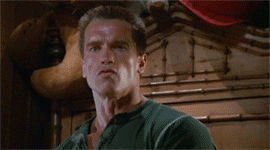 Arnold Schwarzenegger GIF. Bioscoop Geweer Gifs Filmsterren Arnold schwarzenegger Reacties Schieten Mis Shot Onjuist 