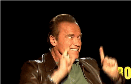 Gifs Filmsterren Arnold schwarzenegger neus Gary Busey Booger 