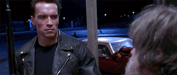 Bang Terminator Zonnebril Gifs Filmsterren Arnold schwarzenegger behandelen terminator 2 