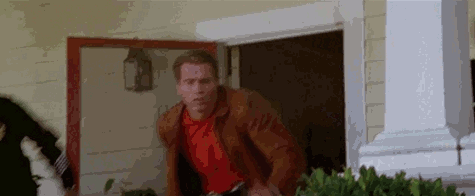 Film Gifs Filmsterren Arnold schwarzenegger explosie jumping last action hero 