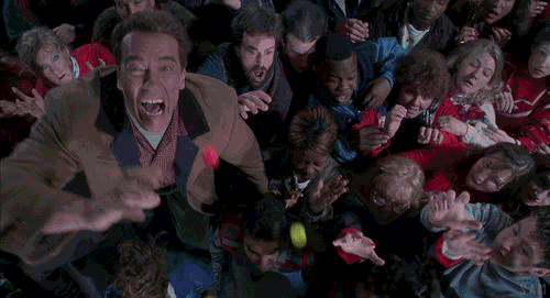 Bioscoop Gifs Filmsterren Arnold schwarzenegger het winkelen jingle helemaal 