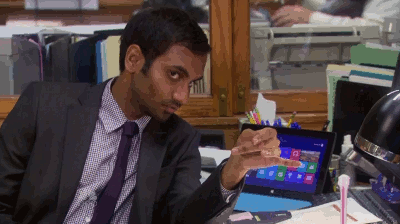 Gifs Filmsterren Aziz ansari parken en rec tom Haverford werden dunzo 