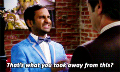 Aziz Ansari GIF. Gifs Filmsterren Aziz ansari Mentos Human giant 