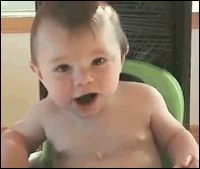 Baby GIF. Dieren Baby Gifs Yikes Chimp Beestjes Chimpansees haat mensen 