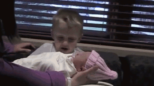 Baby Gifs smart puzzel het oplossen van problemen 