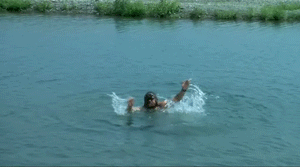 Baby GIF. Baby Gifs Voortvarend Chimpansee Rivier Animalsbeingdicks 