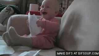 Baby Gifs achterdochtig het eten 