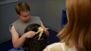 Eten en drinken Banaan Gifs man 