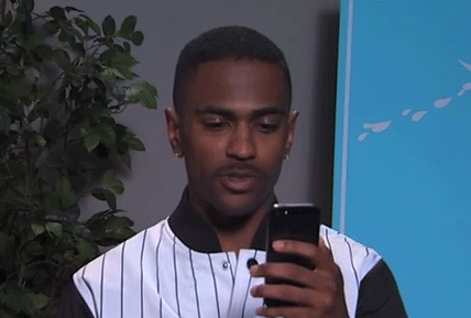 Artiesten Gifs Big sean geschokt mobiele telefoon 