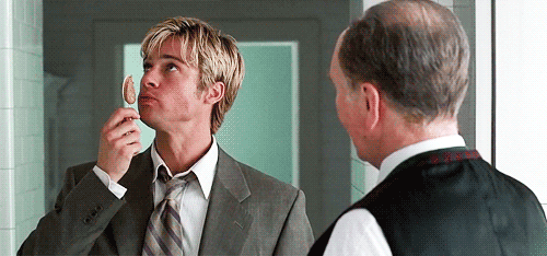 Bioscoop Films en series Brad pitt Gifs Fight club Filmsterren Tyler Durden Helena Bonham Carter Edward Norton marla 
