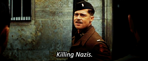 Film Brad pitt Gifs Filmsterren soldaat doden nazi Inglorious Bastards wo wereldoorlog 2 killin naz 