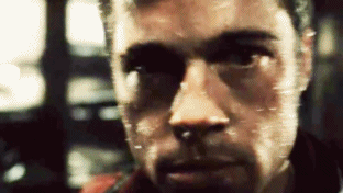 Beroemdheden Film Films en series Brad pitt Gifs Fight club Filmsterren David Fincher Tyler Durden cultfilm slapeloo 