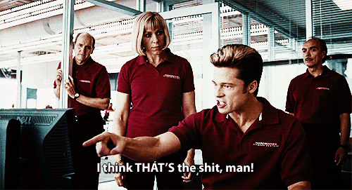 Bioscoop Brad pitt Gifs Filmsterren spotprent televandalist koele wereld 