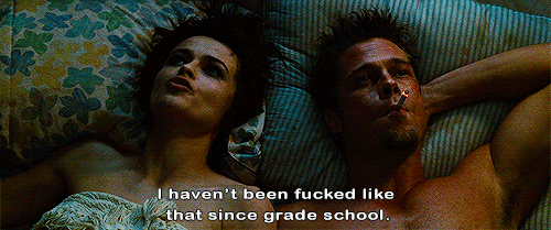 Bioscoop Films en series Brad pitt Gifs Fight club Filmsterren Helena Bonham Carter 