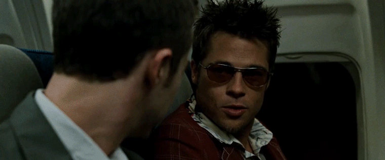 Films en series Brad pitt Gifs Fight club Filmsterren David Fincher 
