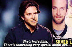 Bradley Cooper GIF. Gifs Filmsterren Bradley cooper Jennifer lawrence Geluk therapie 