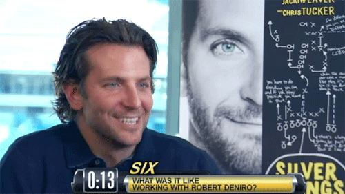 Bradley Cooper GIF. Interview Gifs Filmsterren Bradley cooper 