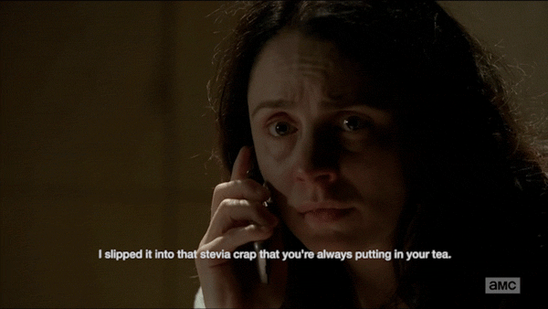 Films en series Breaking bad Lydia Gifs glimlach knik maskeren 