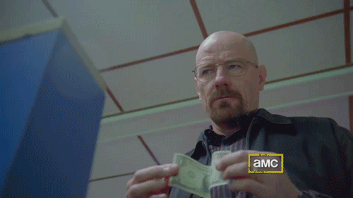Films en series Breaking bad geld Tv Gifs Filmsterren Bryan cranston amc walter white $$$ 