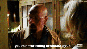 Breaking Bad GIF. Ontbijt Films en series Breaking bad Gifs Walter white Walt jr Walt jr houdt ontbijt 
