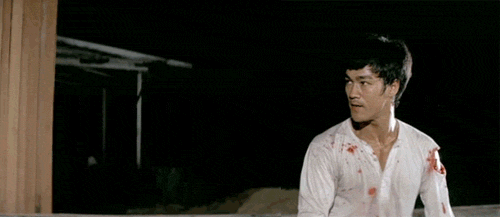 Bruce Lee GIF. Bloed Gifs Filmsterren Bruce lee Vuisten van woede De grote baas 