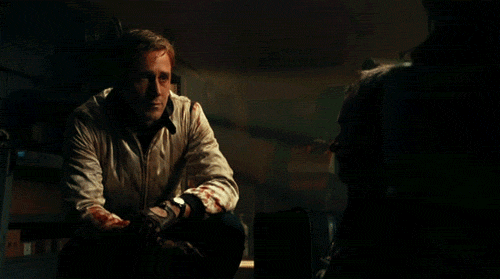 Ryan Gosling GIF. Film Gifs Filmsterren Bryan cranston Ryan gosling Verdrietig Rit 