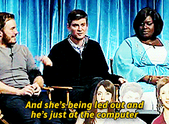 Chris Pratt GIF. Beroemdheden Gifs Filmsterren Aziz ansari Chris pratt Parks and recreation 