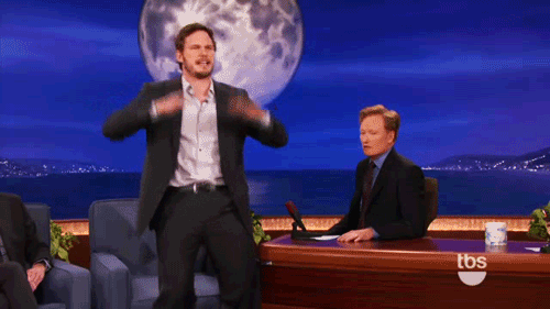 Conan Obrien GIF. Gifs Filmsterren Chris pratt Conan obrien 