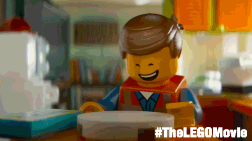 Chris Pratt GIF. Film Lego Gifs Filmsterren Chris pratt Animatie Gelukkig Lachend De lego film Mier Lego movie 