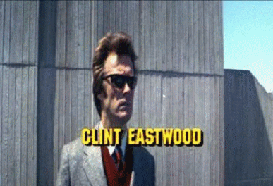 Clint Eastwood GIF. Bioscoop Gifs Filmsterren Clint eastwood Dirty harry 1971 
